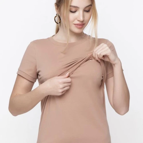 Tricou sarcina si alaptare Margo bej