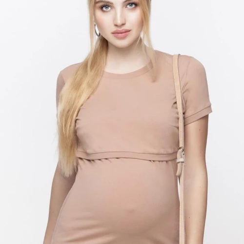 Tricou sarcina si alaptare Margo bej