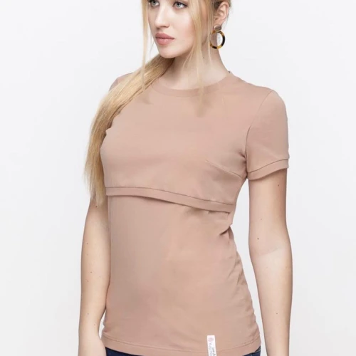 Tricou sarcina si alaptare Margo bej
