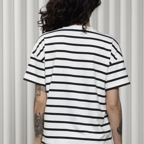 Tricou sarcină și alaptare Kirby alb/negru