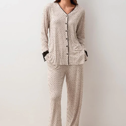 Pijama din viscoză cu dantelă – model 20207