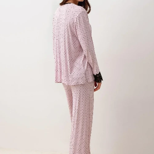 Pijama din viscoză cu dantelă – model 20207