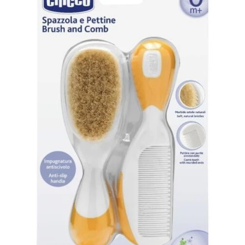Set perie si pieptene Chicco Galben