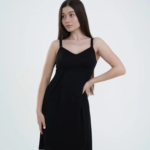 Set pentru maternitate halat și cămașa  24182/25318 negru
