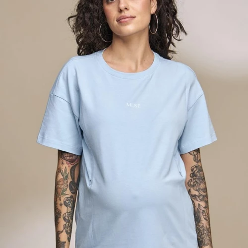Tricou sarcină și alăptare Muse albastru