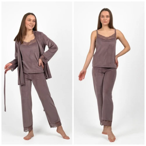 Pijama de veliur din 3 piese