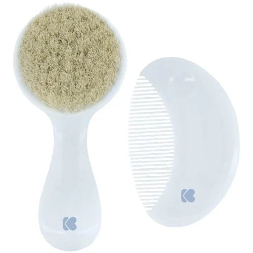 Pieptene si perie cu fire naturale KikkaBoo Savanna Blue