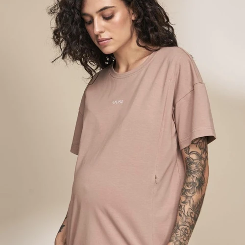 Tricou sarcină și alăptare Muse capuccino