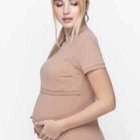Tricou sarcina si alaptare Margo bej