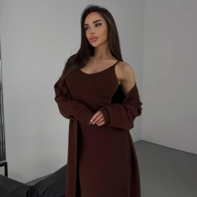 Set cardigan cu rochie