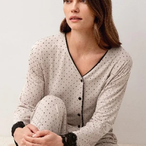 Pijama din viscoză cu dantelă – model 20207