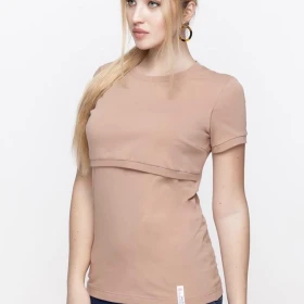Tricou sarcina si alaptare Margo bej