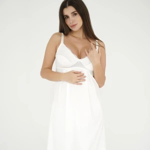 Set pentru maternitate halat și cămașa ivory 24182/25318