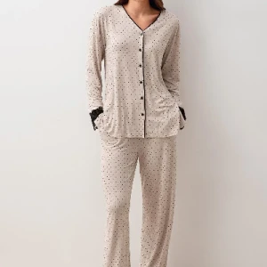 Pijama din viscoză cu dantelă – model 20207