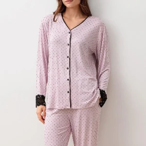 Pijama din viscoză cu dantelă – model 20207
