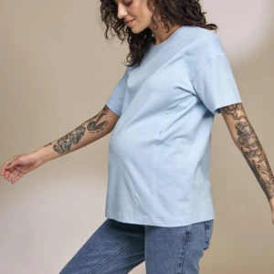 Tricou sarcină și alăptare Muse albastru