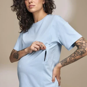 Tricou sarcină și alăptare Muse albastru