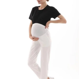 Pantaloni albi clasici 3864