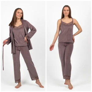 Pijama de veliur din 3 piese