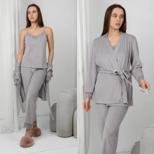 Pijama de veliur din 3 piese